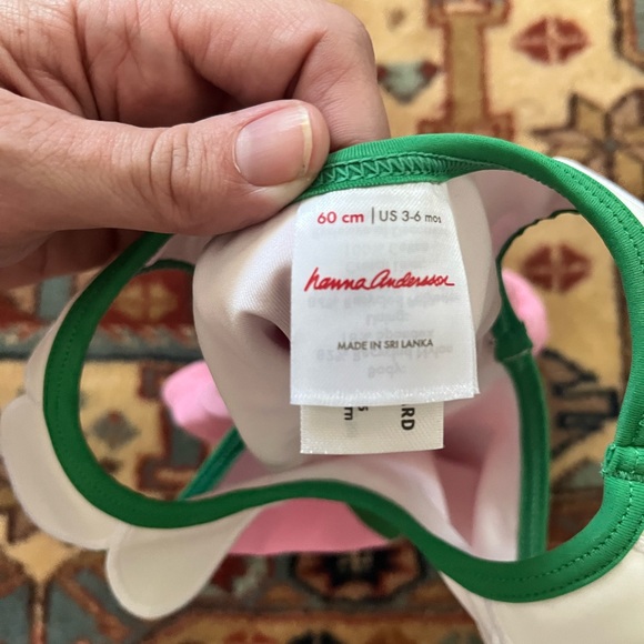 Hanna Andersson baby flower floral swimsuit one piece pink 60 3-6m like new - Picture 7 of 7